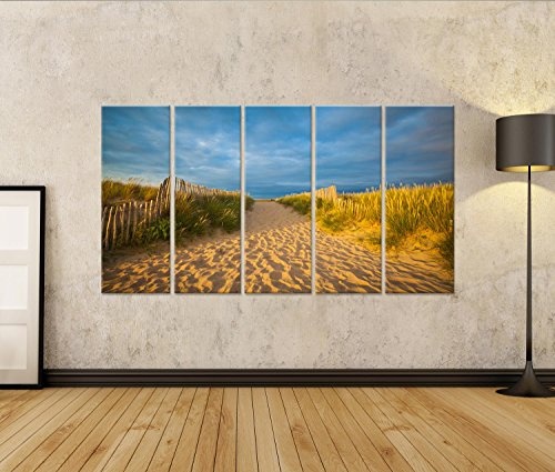 islandburner Bild Bilder auf Leinwand Weg zum Meer Dünen Sand Nordsee Poster, Leinwandbild, Wandbilder