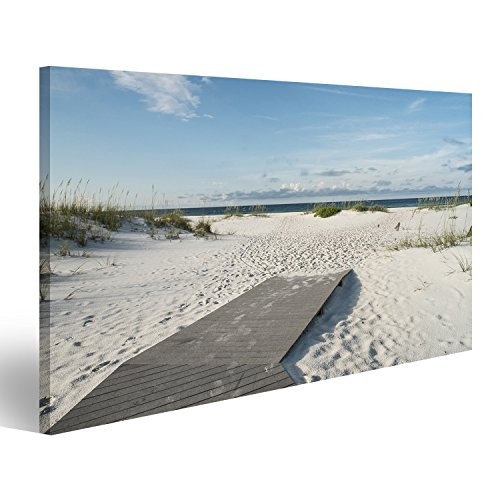 islandburner Bild Bilder auf Leinwand Strandpromenade Fußweg trifft den Sand am wunderschönen Golfküstenstrand in den frühen Morgenstunden Wandbild, Poster, Leinwandbild Egg