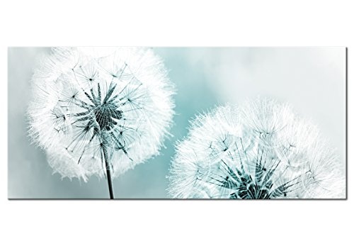 murando - Bilder Pusteblume 100x45 cm Vlies Leinwandbild 1 TLG Kunstdruck modern Wandbilder XXL Wanddekoration Design Wand Bild - Blumen Natur grau blau Pusteblumen b-B-0262-b-d