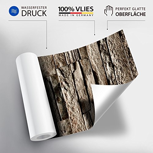 murando - Fototapete Meer Fenster 300x210 cm - Vlies Tapete - Moderne Wanddeko - Design Tapete - Wandtapete - Wand Dekoration - Meer See Natur Landschaft Fenster 3D Holz c-A-0084-a-b