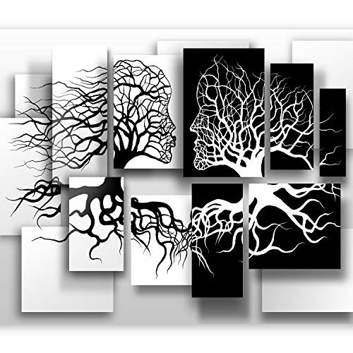murando - Fototapete Schwarz Weiß 400x280 cm - Vlies Tapete - Moderne Wanddeko - Design Tapete - Wandtapete - Wand Dekoration - Abstrakt 3D Baum Love h-A-0089-a-a