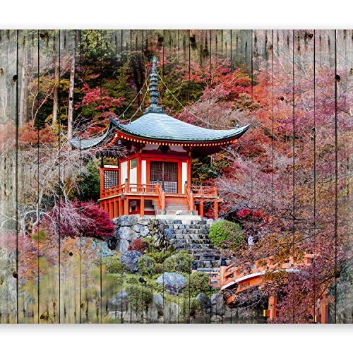 murando - Fototapete 350x256 cm - Vlies Tapete - Moderne Wanddeko - Design Tapete - Wandtapete - Wand Dekoration - Japan Garten Bretter Natur c-C-0143-a-a