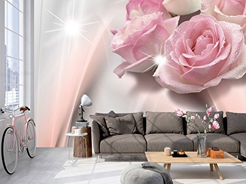 murando - Fototapete 350x256 cm - Vlies Tapete - Moderne Wanddeko - Design Tapete - Wandtapete - Wand Dekoration - Blumen Rosa b-C-0109-a-a