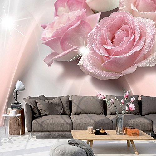 murando - Fototapete 350x256 cm - Vlies Tapete - Moderne Wanddeko - Design Tapete - Wandtapete - Wand Dekoration - Blumen Rosa b-C-0109-a-a