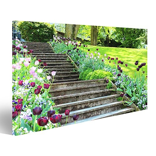 islandburner Bild auf Leinwand Tulpen in Einem Garten in Frankreich Wandbild, Poster, Leinwandbild FLM