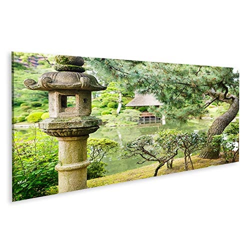 Bild auf Leinwand Shukkeien ist EIN angenehmer japanischer Garten in Hiroshima, Japan. Wandbild Leinwandbild Kunstdruck Poster 120x40cm - Panorama