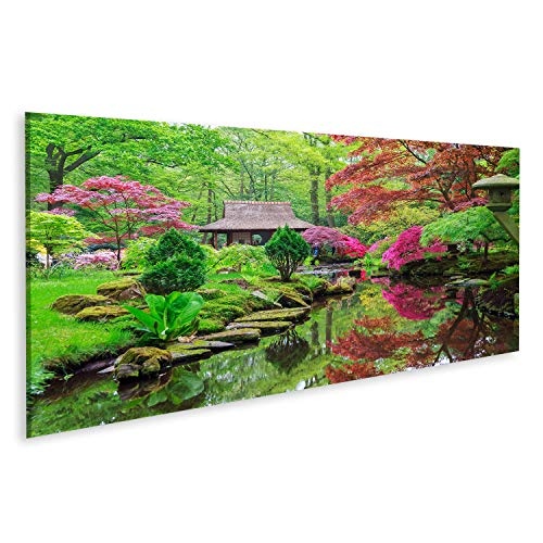 Bild Bilder auf Leinwand Schöner japanischer Garten im Parkland Clingendael in Wassenaar, Niederlande Wandbild, Poster, Leinwandbild PCV-Pano-DE6