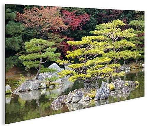 islandburner Bild Bilder auf Leinwand Japanischer Garten V2 1p XXL Poster Leinwandbild Wandbild Dekoartikel Wohnzimmer Marke