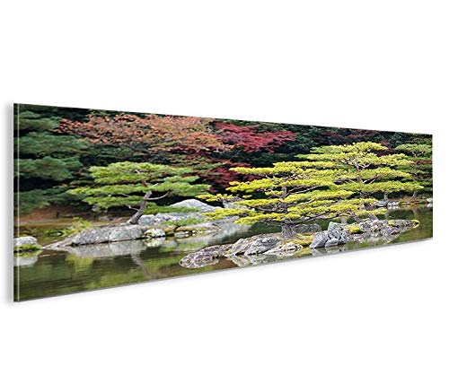 islandburner Bild Bilder auf Leinwand Japanischer Garten V2 Panorama XXL Poster Leinwandbild Wandbild Dekoartikel Wohnzimmer Marke