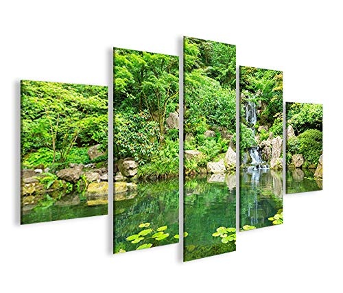 islandburner Bild Bilder auf Leinwand Japanischer Zen Garten MF XXL Poster Leinwandbild Wandbild Dekoartikel Wohnzimmer Marke
