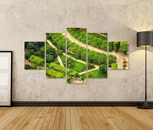 Bild auf Leinwand Tuileries Garten in Paris, Frankreich, perspektivische Ansicht Wandbild Poster Leinwandbild