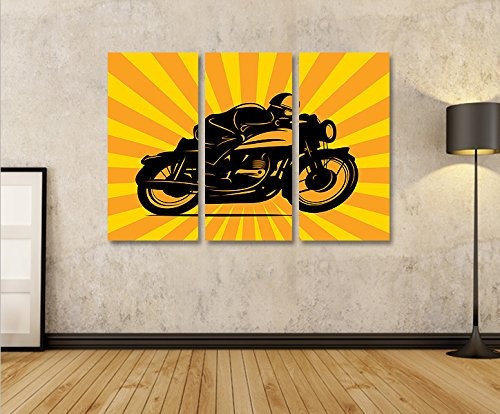 islandburner Bild Bilder auf Leinwand Motorrad 3p XXL Poster Leinwandbild Wandbild Art up Your Life ®