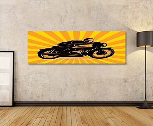 islandburner Bild Bilder auf Leinwand Motorrad Panorama XXL Poster Leinwandbild Wandbild Art up Your Life ®