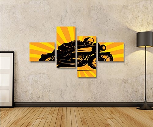 islandburner Bild Bilder auf Leinwand Motorrad 4L XXL Poster Leinwandbild Wandbild Art up Your Life ®