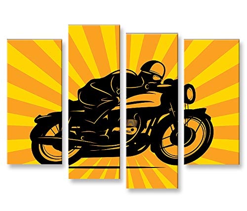 islandburner Bild Bilder auf Leinwand Motorrad 4er XXL Poster Leinwandbild Wandbild Art up Your Life ®