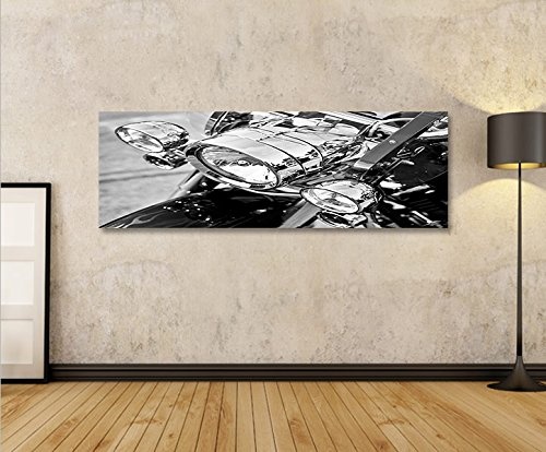 islandburner Bild Bilder auf Leinwand Harley V2 Chopper Motorrad Panorama XXL Poster Leinwandbild Wandbild Dekoartikel Wohnzimmer Marke