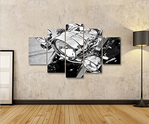 islandburner Bild Bilder auf Leinwand Harley V2 Chopper Motorrad MF XXL Poster Leinwandbild Wandbild Dekoartikel Wohnzimmer Marke