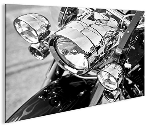 islandburner Bild Bilder auf Leinwand Harley V3 Motorrad Schwarz Weiss Chopper 1p XXL Poster Leinwandbild Wandbild Dekoartikel Wohnzimmer Marke