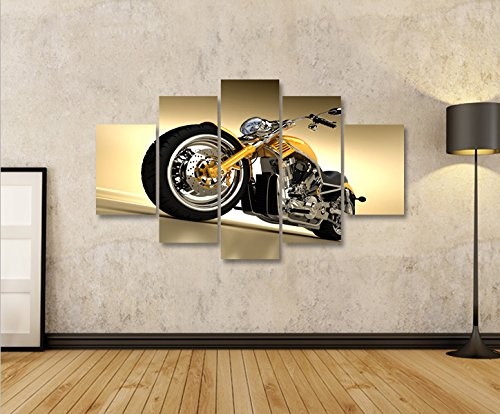 islandburner Bild Bilder auf Leinwand Chopper Motorrad Fat Boy MF XXL Poster Leinwandbild Wandbild Dekoartikel Wohnzimmer Marke