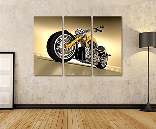 islandburner Bild Bilder auf Leinwand Chopper Motorrad Fat Boy 3p XXL Poster Leinwandbild Wandbild Dekoartikel Wohnzimmer Marke