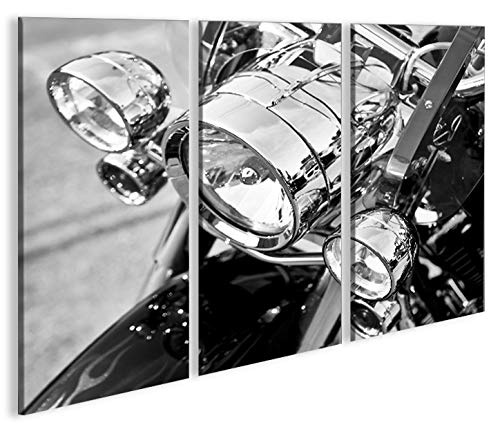 islandburner Bild Bilder auf Leinwand Harley V3 Motorrad Schwarz Weiss Chopper 3p XXL Poster Leinwandbild Wandbild Dekoartikel Wohnzimmer Marke