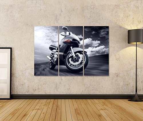islandburner Bild Bilder auf Leinwand 3 teilig Motorrad...