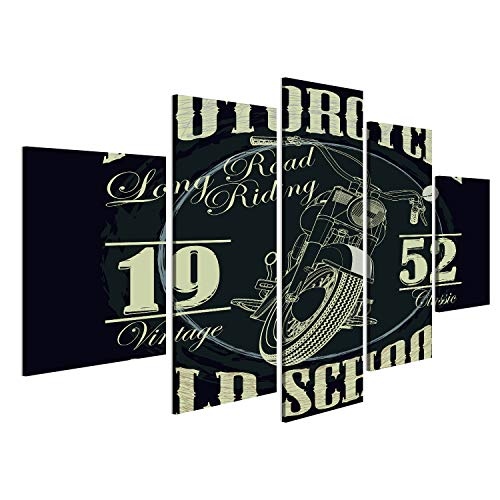 Bild Bilder auf Leinwand Motorrad Racing Typografie Grafiken. Old-School-Fahrrad. T-Shirt Design, Vektor-Illustration Wandbild, Poster, Leinwandbild NUS