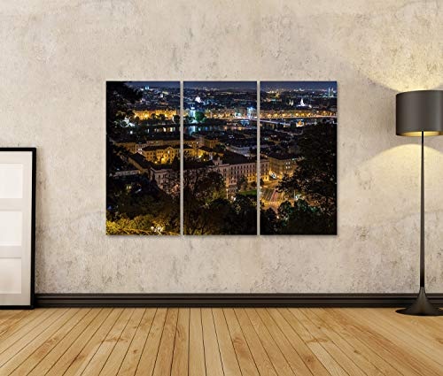 islandburner Bild Bilder auf Leinwand Draufsicht der Stadt von Prag nachts Wandbild, Poster, Leinwandbild ODC