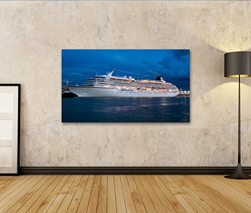 islandburner Bild Bilder auf Leinwand Kreuzschiff in Venedig nachts Wandbild, Poster, Leinwandbild GPV