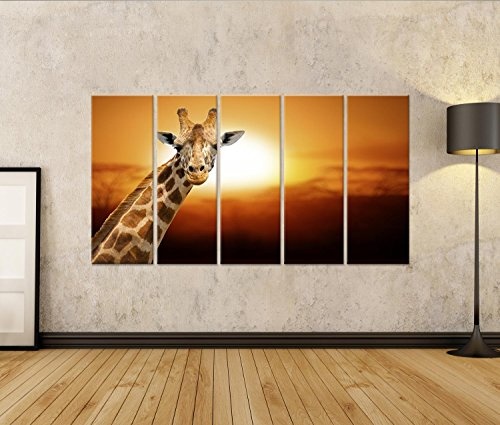 islandburner Bild Bilder auf Leinwand Giraffe Sonne...