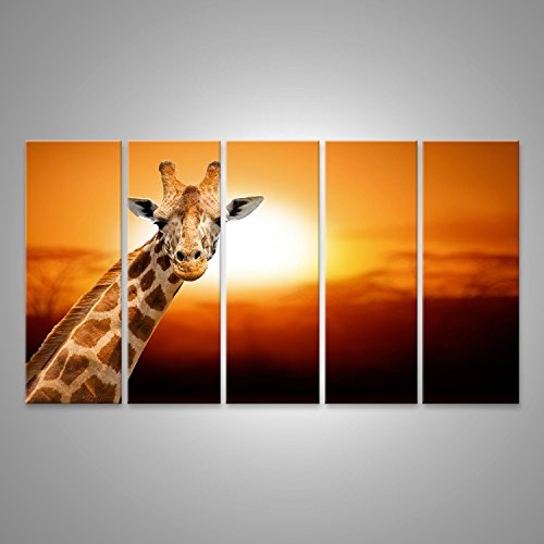islandburner Bild Bilder auf Leinwand Giraffe Sonne Afrika Poster, Leinwandbild, Wandbilder