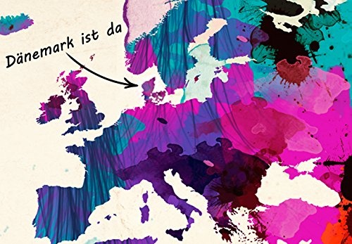 murando - Bilder Weltkarte 135x90 cm Vlies Leinwandbild 3 Teilig Kunstdruck modern Wandbilder XXL Wanddekoration Design Wand Bild - Abstrakt bunt Landkarte Reise k-A-0006-b-f