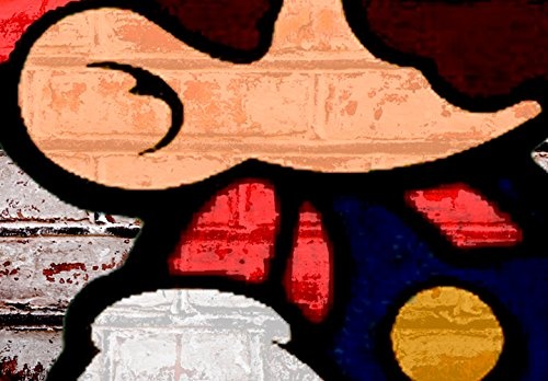 murando - Bilder Mario 120x80 cm Vlies Leinwandbild 3 Teilig Kunstdruck modern Wandbilder XXL Wanddekoration Design Wand Bild - Banksy Street Art Ziegel Mauer i-C-0119-b-e