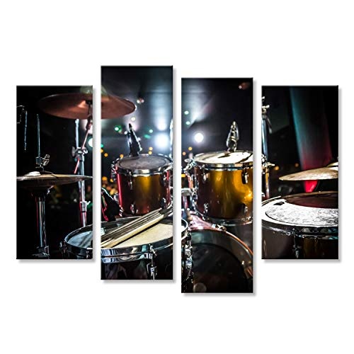 islandburner Bild Bilder auf Leinwand Trommel auf der Bühne Schlagzeug Wandbild Leinwandbild Poster DSU