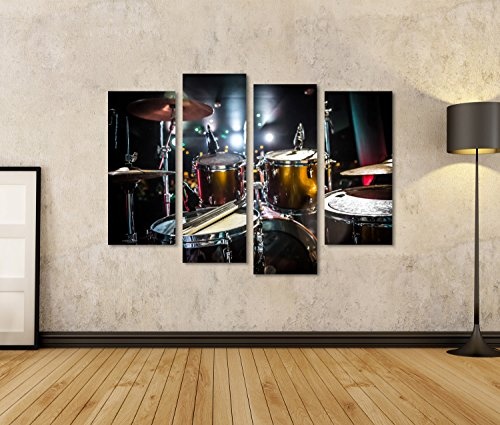 islandburner Bild Bilder auf Leinwand Trommel auf der Bühne Schlagzeug Wandbild Leinwandbild Poster DSU