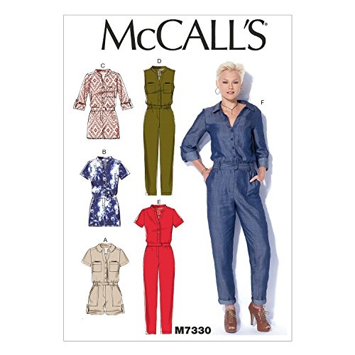 McCall s Patterns 7330 ZZ Größen groß - 2 x Große Schnittmuster Strampelanzug und Jumpsuits, Mehrfarbig