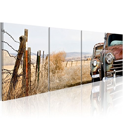 murando - Bilder 80x30 cm Vlies Leinwandbild 4 Teilig Kunstdruck modern Wandbilder XXL Wanddekoration Design Wand Bild - Auto 030206-1