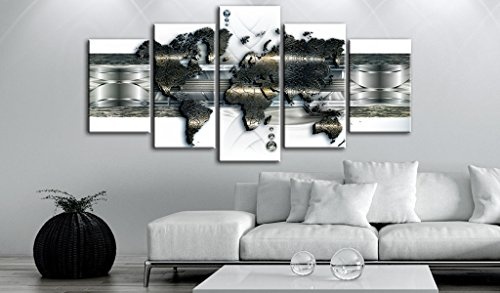 murando - Bilder 100x50 cm Vlies Leinwandbild 5 TLG Kunstdruck modern Wandbilder XXL Wanddekoration Design Wand Bild - Weltkarte k-A-0022-b-o