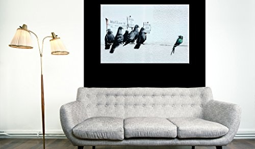murando - Bilder 120x80 cm Vlies Leinwandbild 1 TLG Kunstdruck modern Wandbilder XXL Wanddekoration Design Wand Bild - Poster Banksy Mural Vögel i-C-0054-b-a