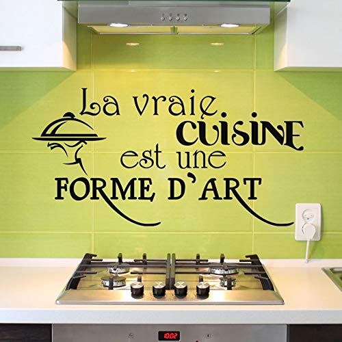Französisch La Vraie Küche Est Une Forme DArt Vinyl Wandaufkleber Aufkleber Wandbild Wandkunst Küche Fliesen Wohnkultur Dekoration 50X80 Cm