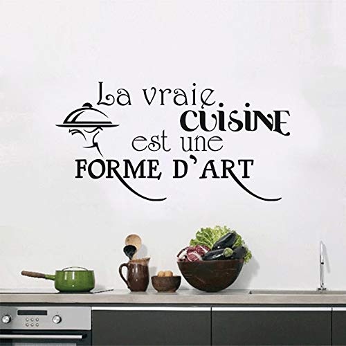 Französisch La Vraie Küche Est Une Forme DArt Vinyl Wandaufkleber Aufkleber Wandbild Wandkunst Küche Fliesen Wohnkultur Dekoration 50X80 Cm