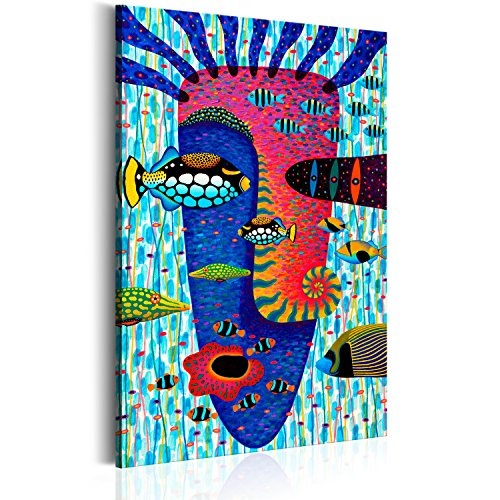 murando - Bilder 80x120 cm Vlies Leinwandbild 1 TLG Kunstdruck modern Wandbilder XXL Wanddekoration Design Wand Bild - Poster Abstrakt Fisch Ozean g-B-0013-b-a