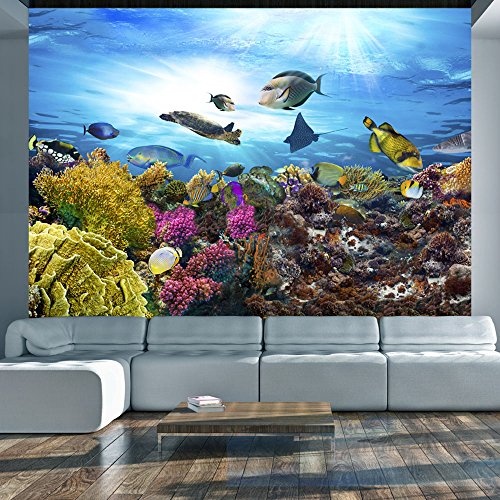 murando - Fototapete 150x105 cm - Vlies Tapete - Moderne Wanddeko - Design Tapete - Wandtapete - Wand Dekoration Ozean Fisch Meer Unterwasserwelt Korallenbank g-A-0093-a-a