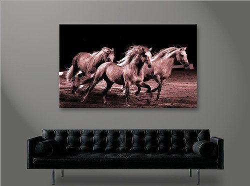 islandburner Bild Bilder auf Leinwand Horses Pferde 1K XXL Poster Leinwandbild Wandbild Dekoartikel Wohnzimmer Marke