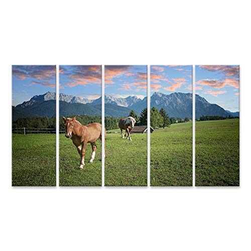 islandburner, Bild auf Leinwand Weide mit Pferden und...