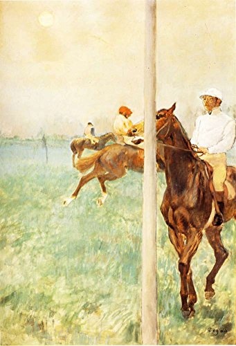 JH Lacrocon Edgar Degas - Jockeys Vor Dem Rennen Leinwandbilder Reproduktionen Gerollte 60X90 cm - Zu Pferde Gemälde Gedruckt Wandkunst
