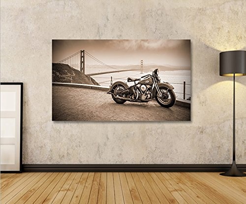 islandburner Bild Bilder auf Leinwand Harley V5 Sepia San...