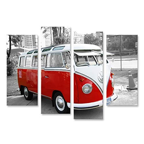 islandburner Bild Bilder auf Leinwand VW Bulli Bus T1 Vintage Wandbild, Poster, Leinwandbild MVG