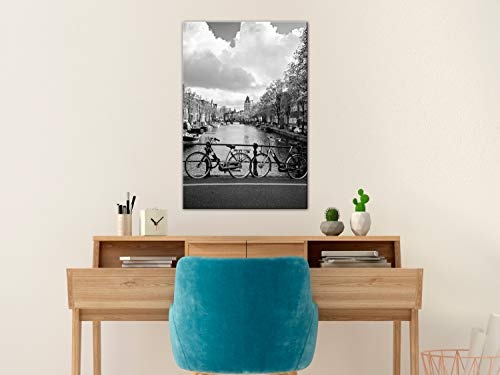murando - Bilder Fahrrad 30x45 cm Vlies Leinwandbild 1 TLG Kunstdruck modern Wandbilder Wanddekoration Design Wand Bild - grau Stadt d-B-0245-b-a