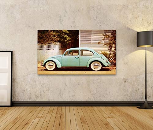 Bild Bilder auf Leinwand VW Käfer Vintage Beetle...